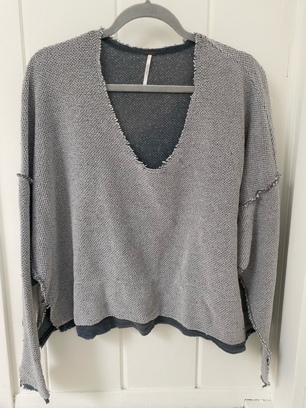 Free People Terry Relaxed Top in Heather Gray